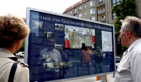 The information board at the site of the former Führerbunker in Berlin. Photo: DPA