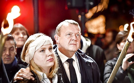 PM Lars Løkke Rasmussen at the Sunday vigil. Photo: Nils Meilvang/Scanpix