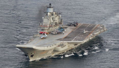 Russian aircraft carrier passes Norway on way to Syria